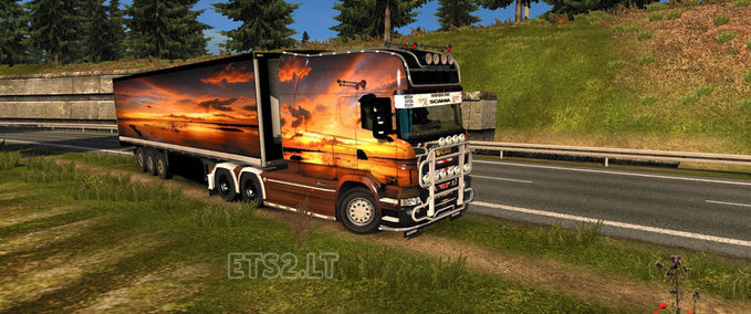 Skins Scania RJL Sonnenuntergang Combo Eurotruck Simulator mod