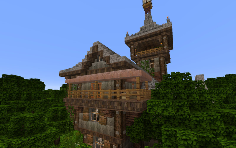 Minecraft: Großes verwinkeltes Holzhaus v 1.9 Maps Mod für Minecraft