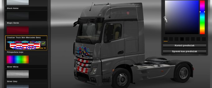 Skins Kroatischer MB Actros 2014  Eurotruck Simulator mod