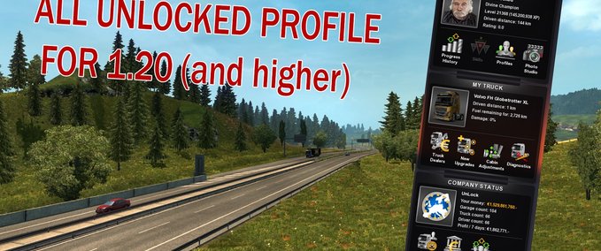 Sonstige All Unlocked Profile Eurotruck Simulator mod