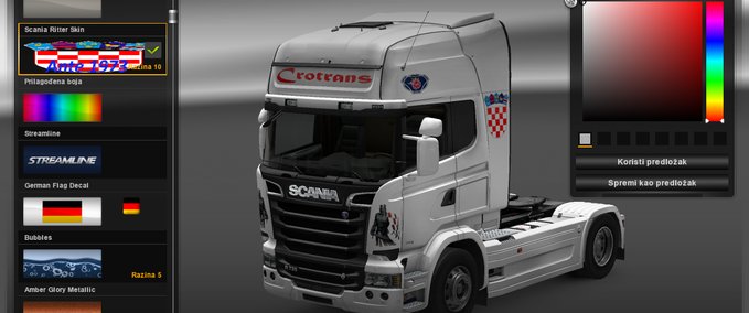 Skins Scania Ritter Eurotruck Simulator mod