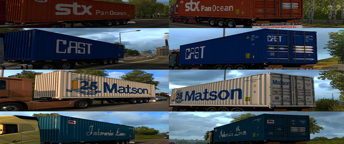 Standalone-Trailer Pack 4 Real skin Trailer Containers Standalone Eurotruck Simulator mod