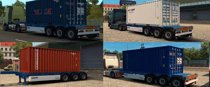 Standalone-Trailer 4 Trailer Container  Eurotruck Simulator mod