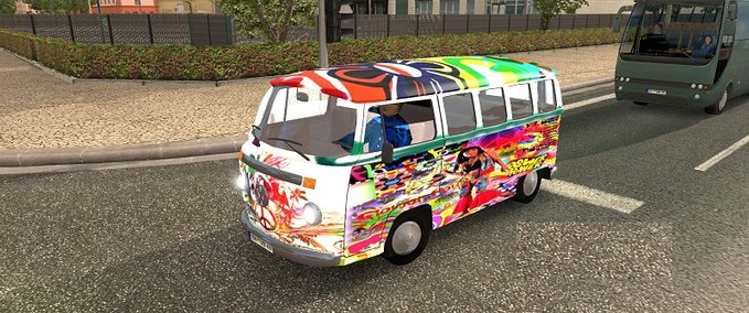 AI Volkswagen Hippie Van for AI traffic (v2) Eurotruck Simulator mod