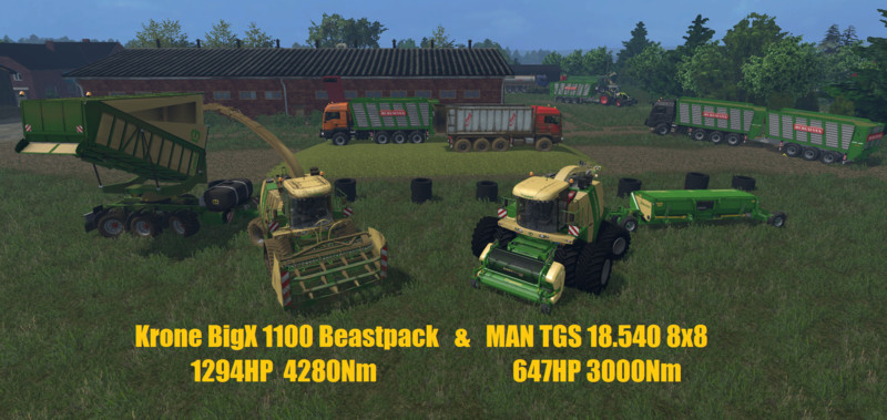 FS15: Krone BigX 1100 BeastPack v 12.10 Beta Krone Mod für Farming