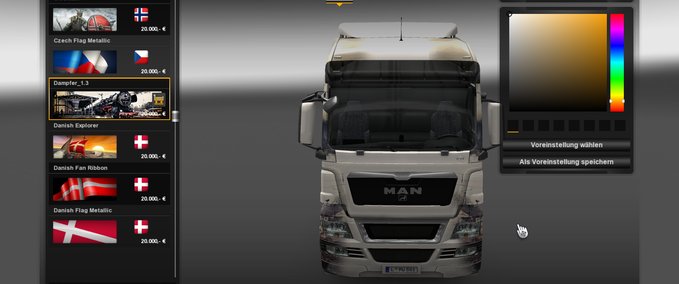 Skins MAN TGX XXL Dampflok Eurotruck Simulator mod