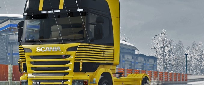 Skins Yellow Lines Scania R Eurotruck Simulator mod