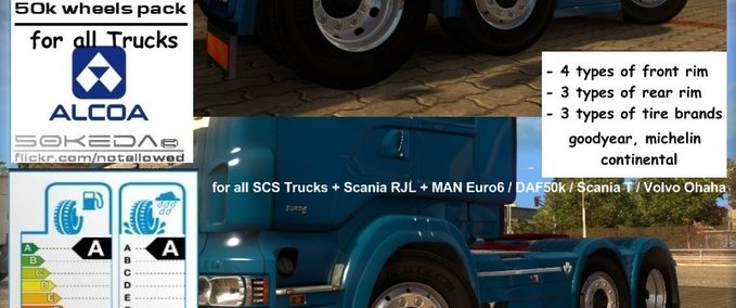 Sonstige 50k Alcoa Reifen Pack für alle SCS LKW Eurotruck Simulator mod