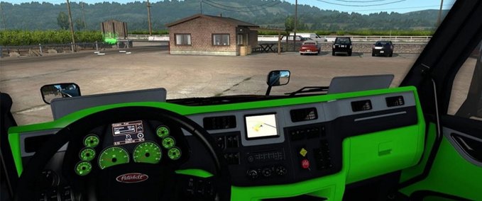 Interieurs Peterbilt 579 Neon Grün Innen American Truck Simulator mod