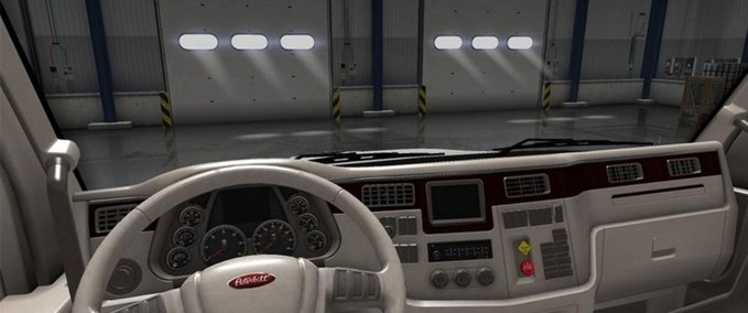 Interieurs Peterbilt 579 weiße Leder-Innenausstattung American Truck Simulator mod
