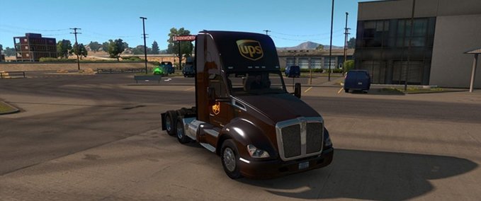 Trucks UPS Truck Day cab Kenworth 680 American Truck Simulator mod