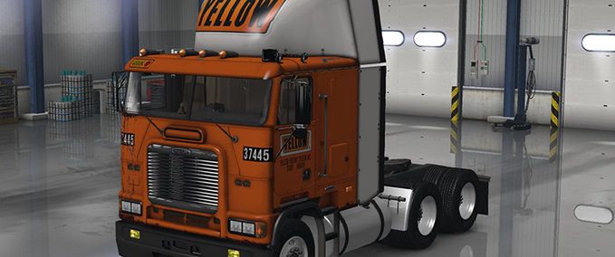 Trucks Freightliner FLB YellowFrightSystem American Truck Simulator mod