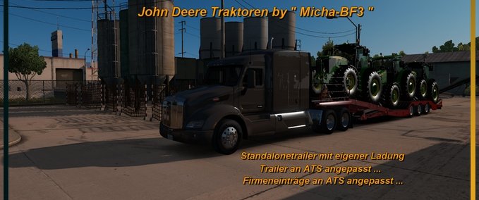 Trailer John Deere Traktoren  American Truck Simulator mod