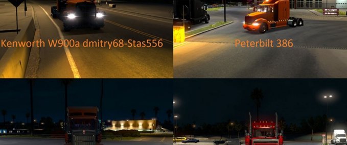 Mods 28 Trucks Xenon Red & Orange Pack American Truck Simulator mod