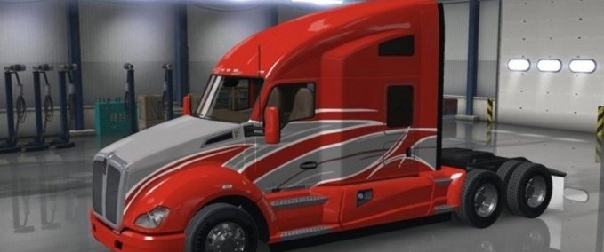 Trucks Kenworth T680 Red Stripe American Truck Simulator mod