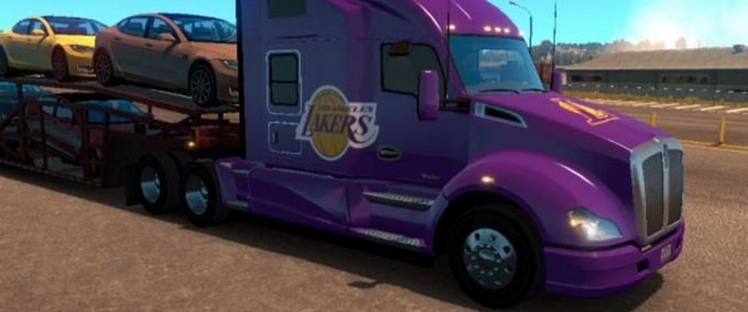 Trucks LA Lakers Skin Kenworth T680 American Truck Simulator mod