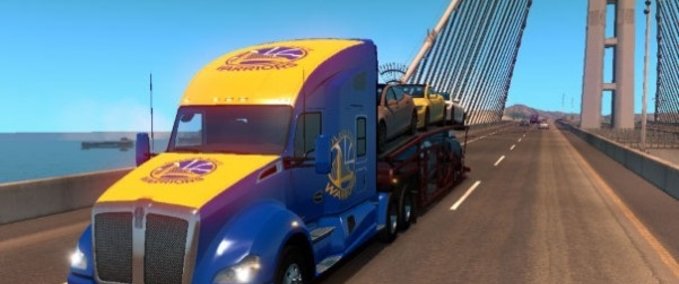 Trucks Golden State Warriors Skin Kenworth T680 American Truck Simulator mod