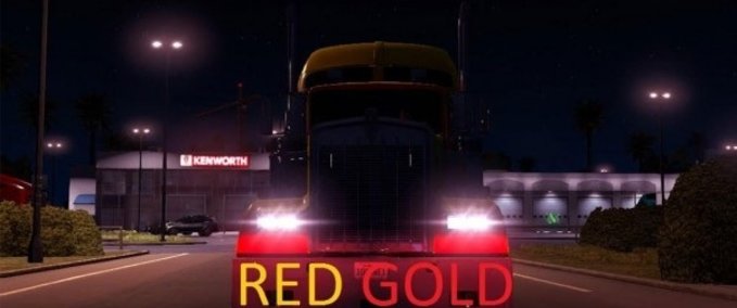 Anbauteile 34 TRUCK HALOGEN RED-GOLD dipped and main beam American Truck Simulator mod