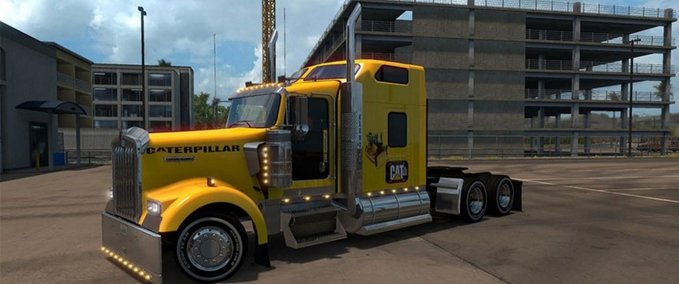 Trucks Kenworth W900 Caterpillar American Truck Simulator mod