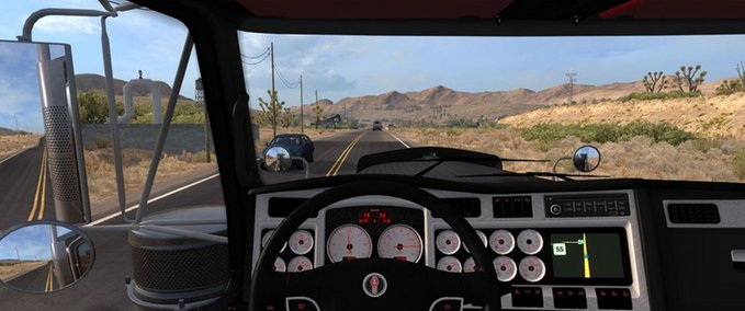 Mods Updated Kenworth W900 Redsteel Interior American Truck Simulator mod