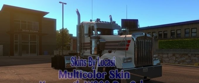 Trucks SCS W900 Multicolor Stripes Skin for Day Cab American Truck Simulator mod