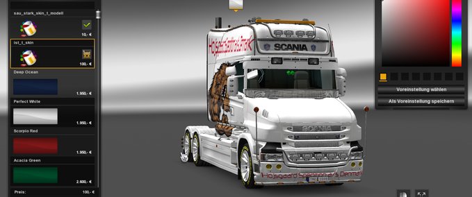 Skins Scania-t-modell American Truck Simulator mod