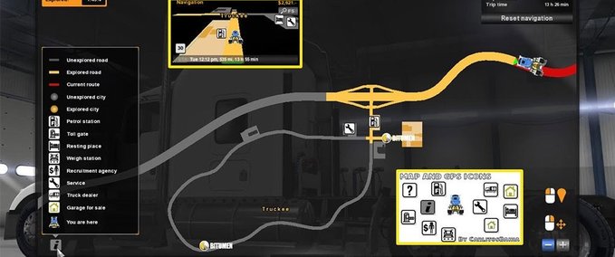 Mods New icons for the map and GPS American Truck Simulator mod