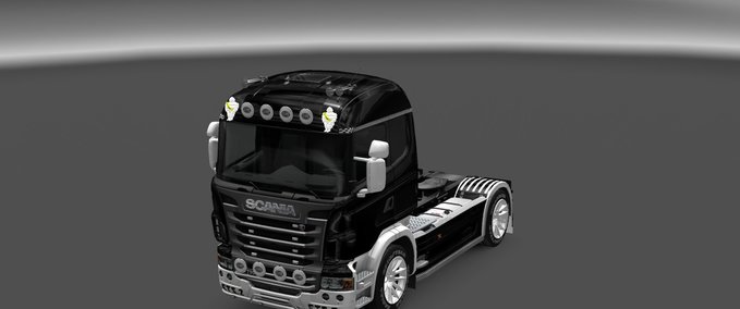 Skins Scania R Skin (Schwarz-Weiß) Eurotruck Simulator mod