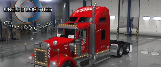 Trucks Uncle D Logistics – Heartland Express Red Kenworth W900 American Truck Simulator mod