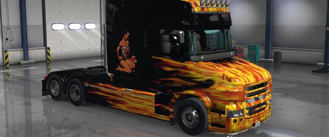Skins Hot Ride Skin für den RJL Scania T Longline American Truck Simulator mod