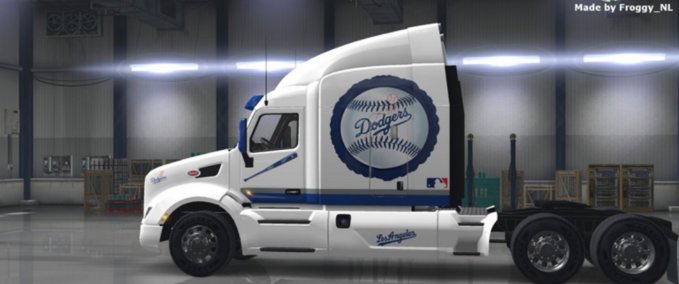 Trucks Peterbilt 579 LA Dodgers Paintjob American Truck Simulator mod