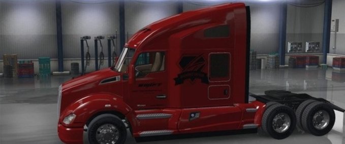 Trucks Swift trans diamond driver t680s white and and a paintable red/blk American Truck Simulator mod