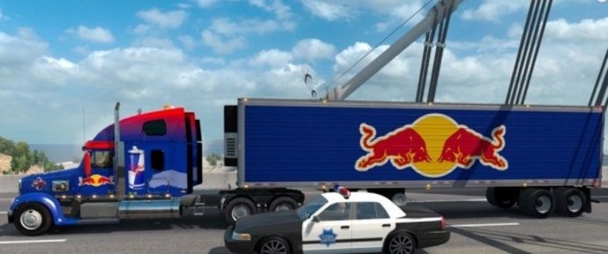 Trucks Red Bull Combo Pack – Coronado Skin and Trailer American Truck Simulator mod