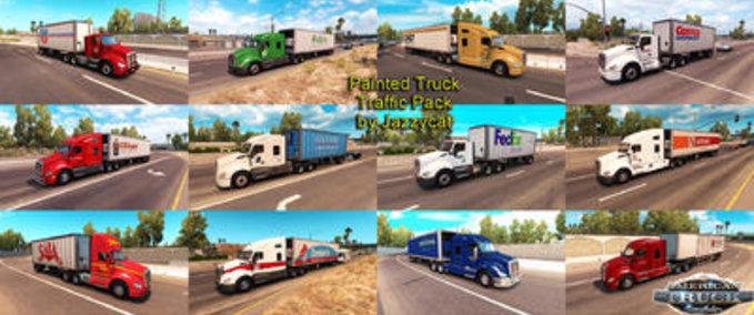 Trailer Painted Truck and Trailers Traffic Pack by Jazzycat American Truck Simulator mod