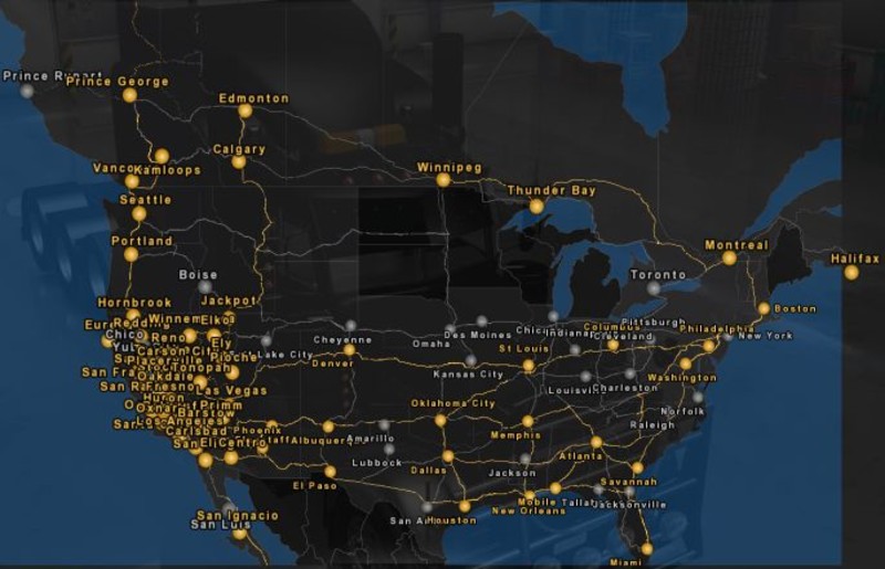 American Truck Simulator Full Map Large World Map