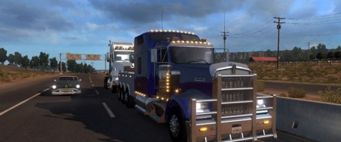 Trucks Kenworth W900 Wrecker + Load + Template American Truck Simulator mod