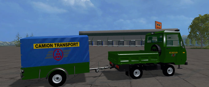 Sonstige Selbstfahrer Multicar mit Anhaenger mit schweizer firma Camion-Transport Logo Landwirtschafts Simulator mod