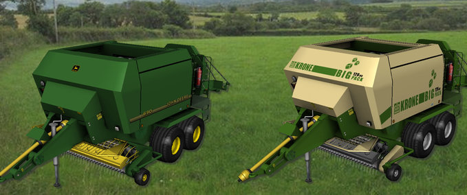 Pressen John Deere 690 & Krone BigPack 120-80 Landwirtschafts Simulator mod