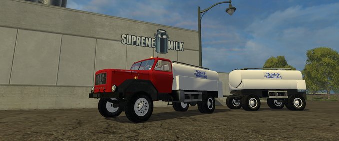 Sonstige Fahrzeuge Magirus Milch Truck mit Trailer Landwirtschafts Simulator mod