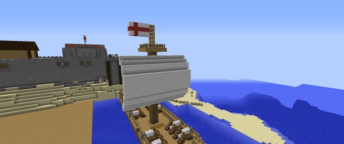 Maps Englisches Fort  mit  SchiffenB Minecraft mod