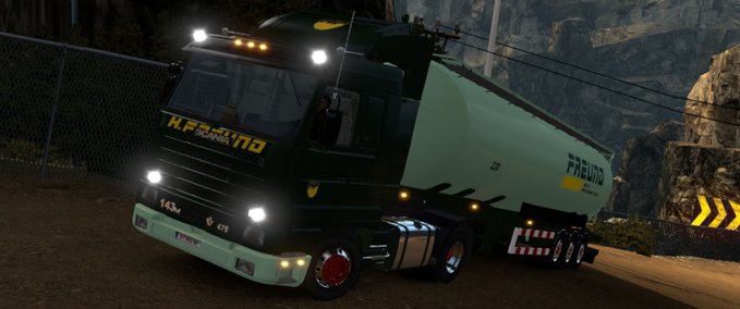 Skins Scania Streamline 143m + Silo Auflieger Spedition H Freund  Eurotruck Simulator mod