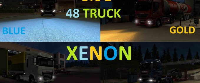 Sonstige   48 TRUCK XENON COLOR PACK Eurotruck Simulator mod