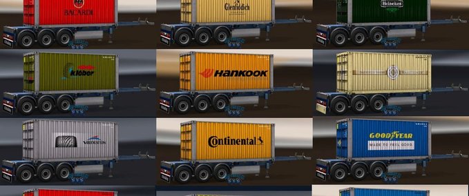 Standalone-Trailer JBK-Pack 22 Containertrailer Eurotruck Simulator mod