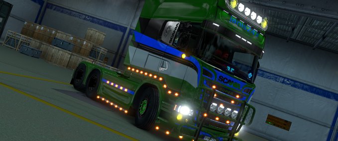 Skins Scania RJL Skin Grün Blau Eurotruck Simulator mod