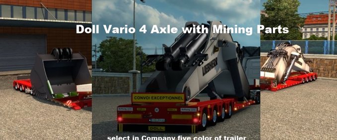 Standalone-Trailer Doll Vario 4 Achser mit Minen Zubehör Eurotruck Simulator mod