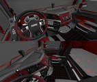 Grau, schwarz und dunkelrotes Interior für Daf XF Euro 6 Mod Thumbnail