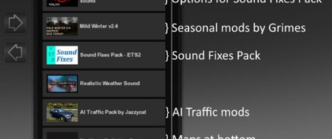 Sound Sound Fixes Pack  Eurotruck Simulator mod