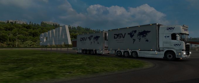 Trailer DSV TANDEM SCANIA Eurotruck Simulator mod