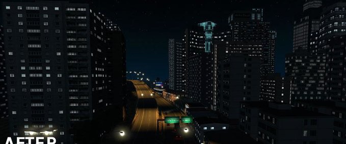 Sonstige Realistische Gebäudebeleuchtung am Abend bzw. in der Nacht [1.27.X] Eurotruck Simulator mod