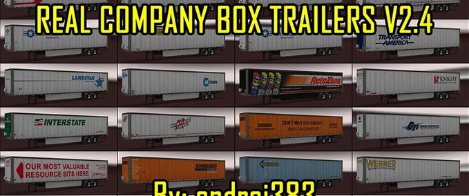 Trailer Real Company Box Trailers V2.4 [1.6.X] American Truck Simulator mod